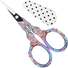 2-Pack Embroidery Scissors Kit with Covers - Cute Cut-Out Design Handles, Sharp Tips for Precise Cutting - Ideal for Craft, Sewing, and More in Saudi Arabia