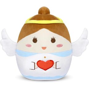 Bekrgwiy Angel Stuffed Animal,9 in Angel Plush Pillow with Wings,Cute Angel Plushie Doll Toys for Girls,Valentines Day Gifts for Her Grilfriend Easter Gift for Kids,Boys and Girls