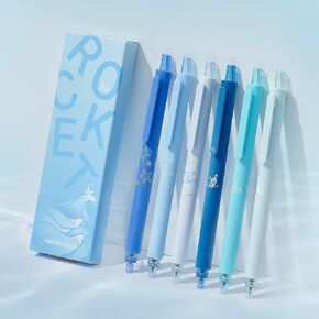 Kaco Gel Ink Pens 0.5 mm Fine Point, 6 Pieces, Pack with 2 Boxes, All Black Ink Retractable Pen Set