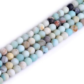 GEM-Inside 8mm Natural Stone Lapis Blue Tiger Eye Frosted Matte Unpolished Round Beads for Jewelry Making Strand 15 inch