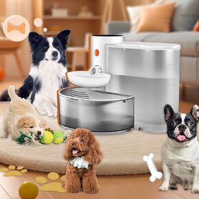 Mended Automatic Pet Water Fountain, Cordless Pour-Over Dog Water Fountain, 2025 Enhanced Ultra-Quiet Model Lasting Up to 180 Days Auto Pet Water Dispenser, for Dogs with Flowing Water