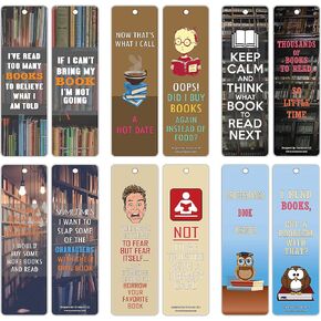 Creanoso Humorous Sayings Bookish Bookmarks for Men & Women (30-Pack) –– Stocking Stuffers Gift for Bibliophiles, Book Worms, Book Lovers – Party Supplies – Book Clubs Reading