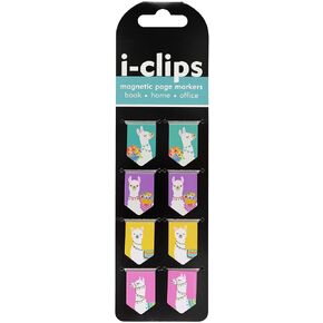 Llamas i-clips Magnetic Page Markers (Set of 8 Magnetic Bookmarks)
