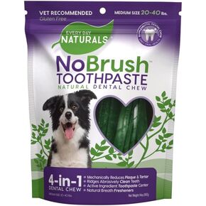 Every Day Naturals Dog Dental Chew, No Brush Toothpaste for Small Breeds, Freshens Breath, Unique Texture Helps Reduce Plaque & Tartar, 10 oz, 1 Pack