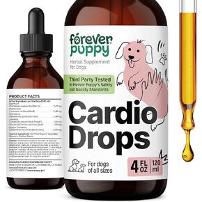 Cardio Drops for Dogs - Hawthorn Berry & Motherwort Herb - Liquid Antioxidant Supplement with Gotu Kola Leaves & Lavender Extract - 2 fl oz
