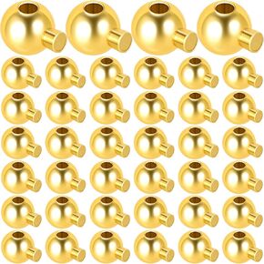 Joez Wonderful 40 Pcs Crimp Beads for Jewelry Making, Silver Spacer Beads Metal Bead Stopper Crimp Charms for Bracelet Necklace Ends Accessories (Silver, Round)