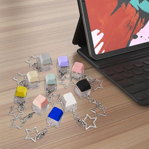 YIMAGUJRX Colorful 10 Pcs Keyboard Fidget Toy, Keyboard Fidget Keychain Keyboard Decompression, Button Stress Relief Fidget, Keyboard Button Clicker, Finger Clicker Toys in Kuwait