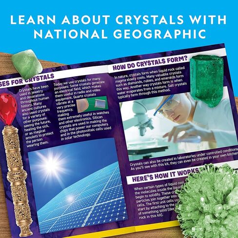 National Geographic Jumbo Crystal Growing Kit - Grow Your Own Giant Glow in The Dark Crystal in a Few Days with This Crystal Making Kit, Science Kit, Grow Crystals for Kids (Amazon Exclusive) in Kuwait