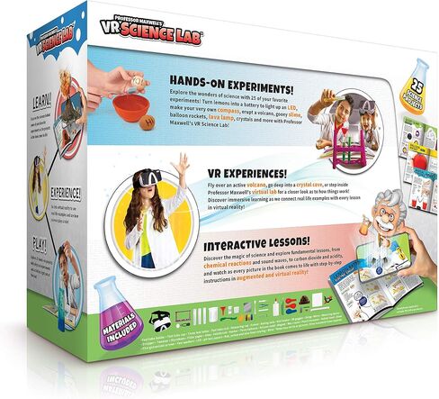 Professor Maxwell's VR Science Lab - Virtual Reality Kids Science Kit, Book and Interactive STEM Learning Activity Set (Full Version - Includes Goggles) - for Ages 8 and Up in Saudi Arabia