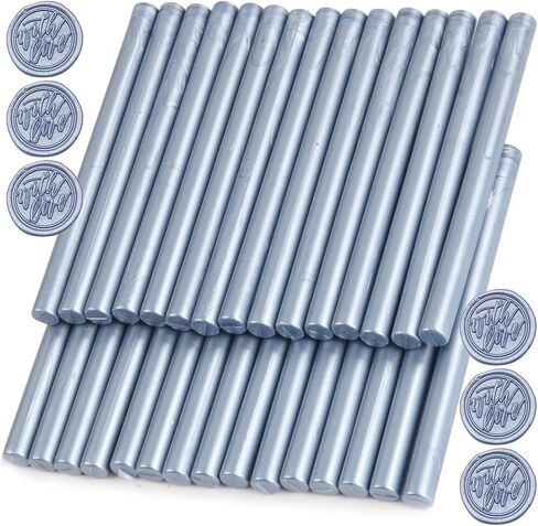 Light Blue Wax Seal Sticks, 30pcs Sealing Wax Sticks, HOSEALING Glue Gun Wax Seal Sticks for Wax Seal Stamp, Premium Sealing Wax for Wedding Invitations, Letter, Envelope (Mini Size) in Saudi Arabia