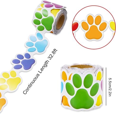 32.8ft Dog Paw Bulletin Board Border Colorful Paw Prints Die Cut Trim Border Roll للعودة إلى المدرسة الدراسية ديكور مدرسة السبورة in Saudi Arabia