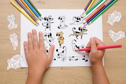 Threetols Dog Clear Stamps لصنع البطاقات ، والرسوم المتحركة Cute Dogs Clear Rubber Stamps Animal Stamps لصنع بطاقة العطلات DIY Scrapbooking ألبوم شفاف ديكور الورق الحرف in Saudi Arabia