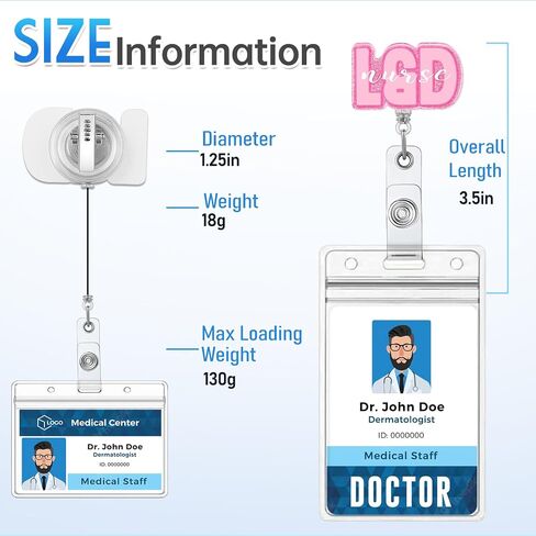 Plifal NICU ID Badge Reel Holder Retractable - Alligator Clip for Nurse Nursing, Rose Cute Neonatal Intensive Care Unit Acrylic Name Tag Reels Hospital Student Work Accessories in Saudi Arabia