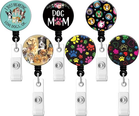 6 Pack Mixed Pattern Retractable Badge Holders, Cute Nursing Badge Reel, Badge Clip ID Card Holders (B-Cute Elephant) in Saudi Arabia