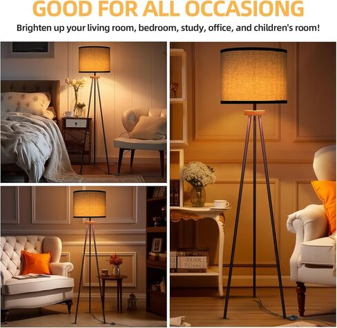 Tripod Floor Lamp, Mid Century Standing Lamp, Modern Design Studying Light for Living Room, Bedroom, Study Room and Office in Saudi Arabia