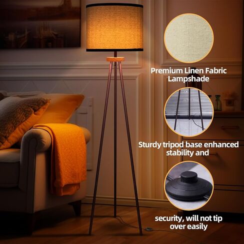 Tripod Floor Lamp, Mid Century Standing Lamp, Modern Design Studying Light for Living Room, Bedroom, Study Room and Office in Saudi Arabia