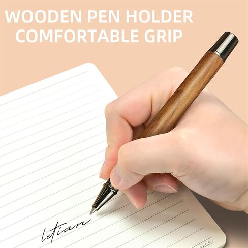 YUNCHUN 1PC Wood Rollerball Pen, Vintage Wooden Liquid Gel Ink Pen with 1 Black Ink Refill, Fancy Roller Pen for Writing and Journaling, Cool Business Executive Professional Pen, Rounded Pen Cap in Saudi Arabia