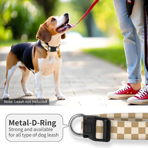 Dog Collar, Cute Puppy Collar, Funny Pet Collar, Adjustable Soft Dog Collars for Medium Dogs Green White Plaid in Kuwait