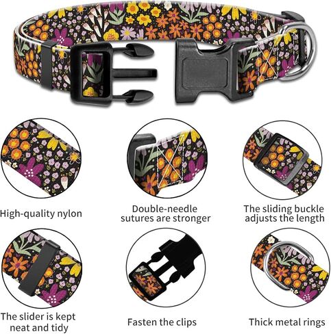 Dog Collar, Cute Puppy Collar, Funny Pet Collar, Adjustable Soft Dog Collars for Medium Dogs Green White Plaid in Saudi Arabia