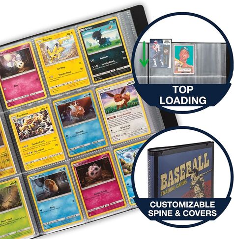Samsill 40 Pack, 4 Pocket Trading Card Sleeves, Holds 200 Cards, Clear, Fits in Standard 3 Ring Binder in Saudi Arabia