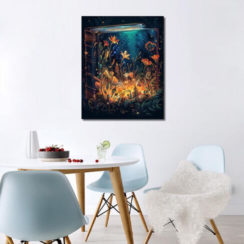 TUMOVO Book Paint by Numbers for Adults, Flowers Paint by Number on Canvas, Oil Painting for Gift Home Wall Decor Plant, Acrylic Painting by Numbers for Beginner 16"x20"(Frameless) in Saudi Arabia