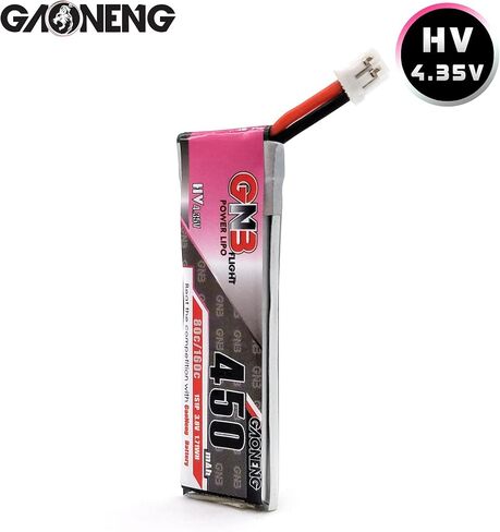 GAONENG 8PCS GNB 1S 450mAh 3.8v 80C HV LiPo Battery PowerWhoop mCPX Connector EMAX Tinyhawk Brushless Drone Kingkong Tiny7 Beta75S in Saudi Arabia