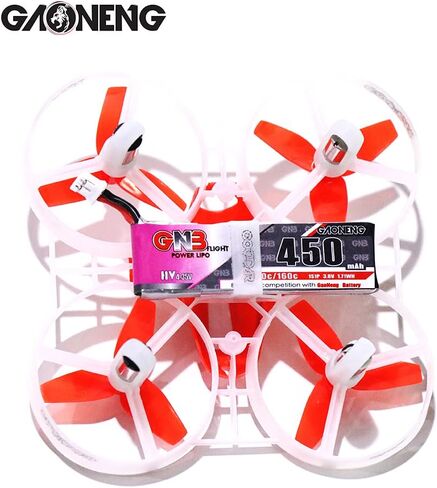 GAONENG 8PCS GNB 1S 450mAh 3.8v 80C HV LiPo Battery PowerWhoop mCPX Connector EMAX Tinyhawk Brushless Drone Kingkong Tiny7 Beta75S in Saudi Arabia