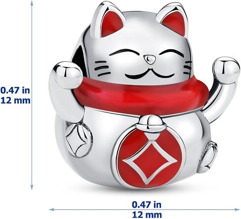 Nbsameng S925 Sterling Silver Charms Bead Compatible for Pandora Bracelets and Necklaces, DIY Jewelry for Women, Lucky Cat & Carp Flag & Cherry Blossom in Saudi Arabia