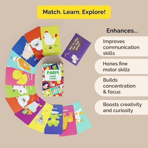 Shumee Farm Animals Matching Card Game for Toddlers, Kids, Preschoolers(3 Years +) - 52 Cards Fun Game for Families, Birthday Gifts & Party Favors in Saudi Arabia