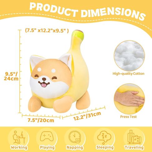 Banana Cat Stuffed Animal,Cute Heterochromatic Eyes Cat Plush Pillow, Banana Cat Stuffed Toy, Cute Plushies Toy Hugging Pillow for Kids for Kids & Adults in Saudi Arabia