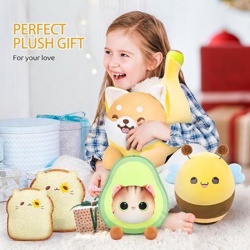 Banana Cat Stuffed Animal,Cute Heterochromatic Eyes Cat Plush Pillow, Banana Cat Stuffed Toy, Cute Plushies Toy Hugging Pillow for Kids for Kids & Adults in Saudi Arabia