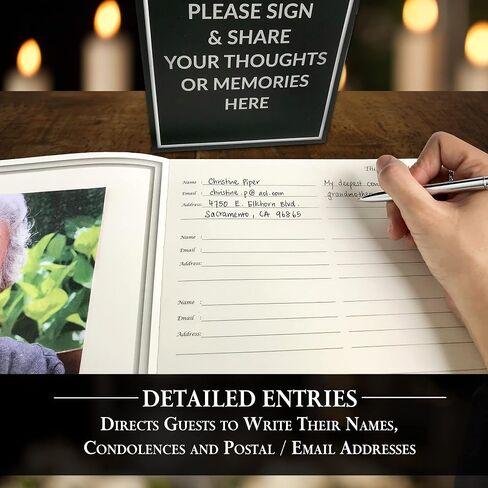 Funeral Guest Book | Memorial Guest Book | Guest Book for Funeral Hardcover | Guestbook for Sign in, Celebration of Life Memorial Service | Funeral Guest Sign Book with Memory Table Card Sign Included (Mountain Top) in Saudi Arabia