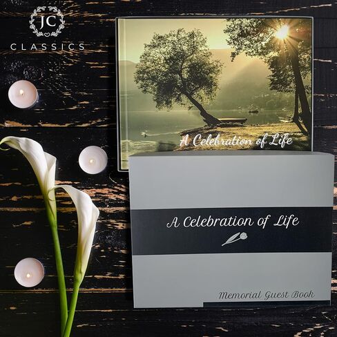 Funeral Guest Book | Memorial Guest Book | Guest Book for Funeral Hardcover | Guestbook for Sign in, Celebration of Life Memorial Service | Funeral Guest Sign Book with Memory Table Card Sign Included (Mountain Top) in Saudi Arabia