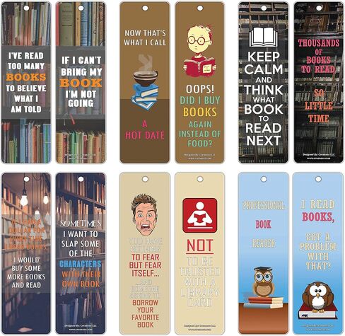 Creanoso Humorous Sayings Bookish Bookmarks for Men & Women (30-Pack) –– Stocking Stuffers Gift for Bibliophiles, Book Worms, Book Lovers – Party Supplies – Book Clubs Reading in Saudi Arabia
