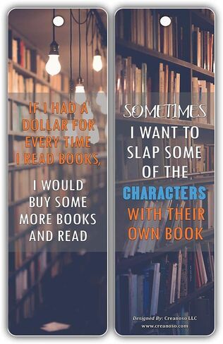 Creanoso Humorous Sayings Bookish Bookmarks for Men & Women (30-Pack) –– Stocking Stuffers Gift for Bibliophiles, Book Worms, Book Lovers – Party Supplies – Book Clubs Reading in Saudi Arabia