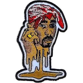 T-Shakur Face Embroidery Iron on Patches - Applique Iron On Patches for Backpacks, Embroided Patches for T-Shirts, Clothes, Bags, or DIY Accessories