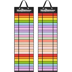 TECKWRAP Vinyl Roll Holder, Vinyl Roll Storage Organizer Black Double-Sided Wall-Mount with 44 Compartments Craft Vinyl Storage Organizer