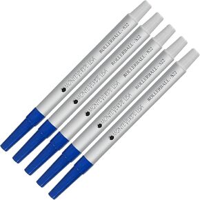 Lanier Combo Pack - 5 Pack - Monteverde® Rollerball S22 Paste Ink Refill Compatible with Most Sheaffer® Style Rollerball Pens - Blue (Fine Tip 0.6mm)