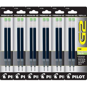 Value Pack of 6 - Pilot G2 Gel Ink Refills for Rolling Ball Pen, Fine Point, Lime (77259)