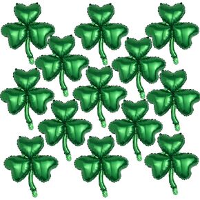 St Patrick′s Day Shamrock Balloons Clover Foil Balloons, Irish Lucky Green Shamrock Balloons St Patricks Day Party Decorations