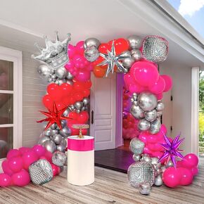 Pastel Pink Pearl White bow balloons garland arch kit 130pcs with bow tie and bow mylar balloon for Girls 1st Birthday Baby Shower Pink Bow Party coquette birthday decorations
