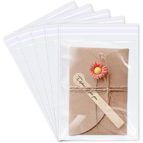 iMailer - 100 Pcs - 6" x 9" Clear Plastic Cellophane Bags - Resealable Self Sealing Cello Bags for A7 A8 A9 Cards & Envelopes, Photo, Prints, Candies