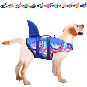 ASENKU Dog Life Jacket Pet Life Safety Vest for Swimming Boating, Dog Shark Life Jackets Dog Lifesavers Swimsuits for Pool, Dog Water Floatation Vest for Small Medium Large Dogs, Mermaid Pink, Small
