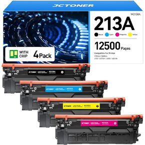 213A Toner Cartridge 4 Pack with Chip Compatible for HP 213A 213X W2130X W2130A Replacement for HP Color Laserjet Enterprise 5700dn MFP 5800dn 6700 6701dn MFP 6800 6801dn Printer Ink Copier Scanner
