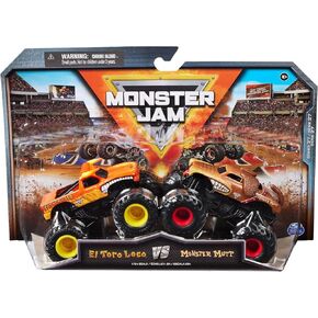 Monster Jam 2024 المسؤول 1:64 Scale Diecast Truck 2-Pack (Series 27 El Toro Loco vs Monster Mutt) in Kuwait