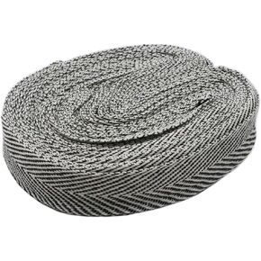 Long Twill Tape Roll - 1.5" Wide and 12 Yards Long - Designed for Rug Tufting and Edge Binding, Herringbone Poly Cotton Twill Tape (Beige,Gray)