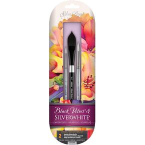 Silver Brush Limited SLM-3099 Susan Louise Moyer Basic Set, Paintbrushes for Watercolor, Gouache, Inks, & Dyes, Set of 3, Sizes 4, 8, and 12 Round Brushes, Short Handle
