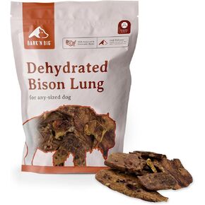 Bark'n Big Bison Dog - علاجات الكلب الرئوي المكون منفردة - مصنوعة ومصدر في الولايات المتحدة الأمريكية - البيسون المجفف ، البروتين العالي ، الدهون المنخفضة ، الهضم بسهولة للكلاب ذات المعدة الحساسة - 5 أوقية