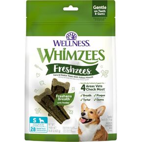Whimzees Wellness Freshzees Dog Dental Treats, Natural Chews, Small Size Stick, (28 Count)