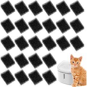 30 PCS Replaced Foam Filters, Pet Fountain Replacement Filters Cat Water Fountain Filters Foam Filters for Eversweet 3 Pro/Solo 2/Solo SE Compatible with Wireless Pump Pet Water Fountain
